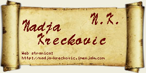 Nadja Krečković vizit kartica
